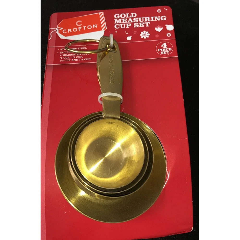 CROFTON Stainless Steel GOLD‎ Measuring Cup Set OF 4